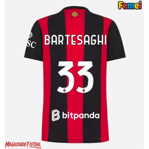 AC Milan Davide Bartesaghi #33 Tricou Fotbal Replică 2026-27 Femei Acasa AC Milan Davide Bartesaghi #33 Tricou Fotbal Replică 2026-27 Femei Acasa
